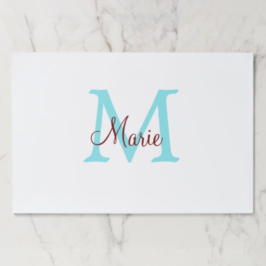 シンプル名を付け加えミニマルるモノグラムピンク赤い投げ ペーパーパッド (正面)