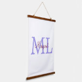 シンプル名を付け加えミニマルるモノグラムピンク赤い投げ 吊り下げ型タペストリー (傾斜あり)