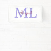 シンプル名を付け加えミニマルるモノグラムピンク赤い投げ 横断幕 (インサイチュ)