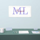 シンプル名を付け加えミニマルるモノグラムピンク赤い投げ 横断幕 (トレードショー)