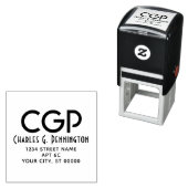 シンプル名エレガント差出人住所LGイニシャル#94 セルフインキングスタンプ (インサイチュ)