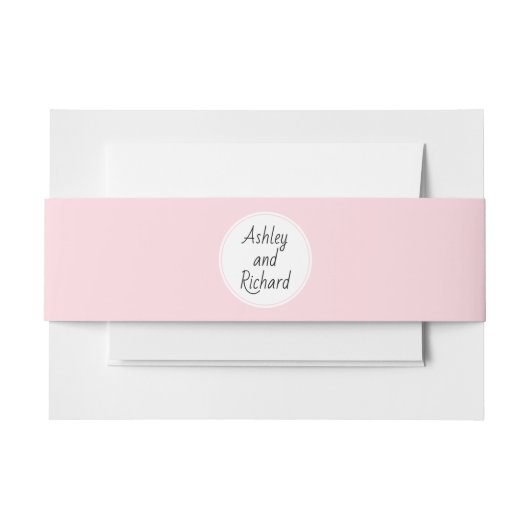 シンプル名エレガント赤面結婚pink 招待状ベリーバンド (正面例)
