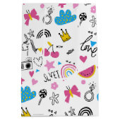 シンプル名ガーリー誕生日パタカラフルーン ミディアムペーパーバッグ (裏面)