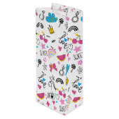 シンプル名ガーリー誕生日パタカラフルーン ワインギフトバッグ (裏面アングル)