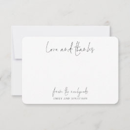 シンプル名ス結婚クリプトの新しい愛感謝してい サンキューカード
