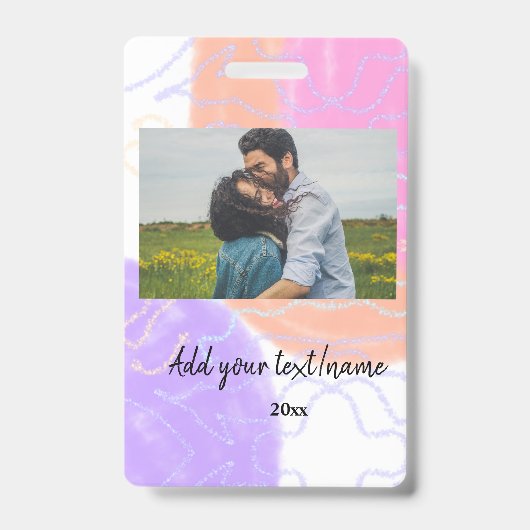 シンプル名ミニマルカスタマイズモノグラム対th バッジ (正面)