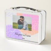 シンプル名ミニマルカスタマイズモノグラム対th メタルランチボックス (裏面)