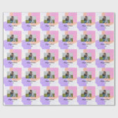 シンプル名ミニマルカスタマイズモノグラム対th ラッピングペーパー (フラット)