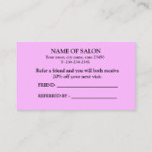 シンプル名ミニマル前アドレス共有loveを 紹介カード (裏面)