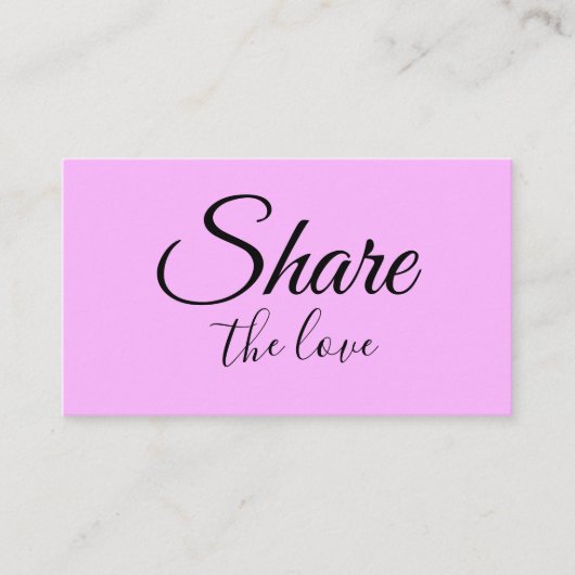 シンプル名ミニマル前アドレス共有loveを 紹介カード (正面)