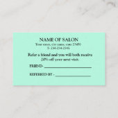 シンプル名ミニマル前アドレス共有loveを 紹介カード (裏面)