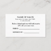 シンプル名ミニマル前アドレス共有loveを 紹介カード (裏面)