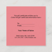 シンプル名ミニマル前文字のアドレスロゴを追加 コーリングカード (裏面)