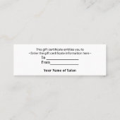 シンプル名ミニマル前文字のアドレスロゴを追加 スキニー名刺 (裏面)