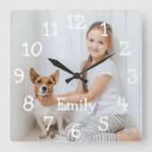 シンプル名モダン前写真 スクエア壁時計 (正面)