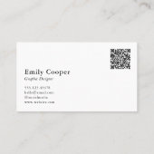 シンプル名モダン定義カスタムQRコード 名刺 (裏面)