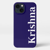 シンプル名モノグモダンミニマルラム濃青 iPhoneケース (裏面)