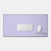 シンプル名モノグラム2行のカスタム文字紫 デスクマット (キーボード&マウス)