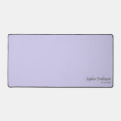 シンプル名モノグラム2行のカスタム文字紫 デスクマット (正面)