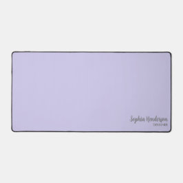 シンプル名モノグラム2行のカスタム文字紫 デスクマット