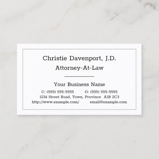 シンプル名刺及び名刺書 名刺 (正面)