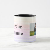シンプル名前のミニマルフォトウォーターカラーコフを追加 マグカップ (中央)