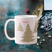 シンプル名前はモダン可愛いニュートラルキャビン金ゴールド コーヒーマグカップ