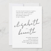 シンプル名前をカスタムするモダンツキシドホワイト結婚ズ 招待状 (正面)