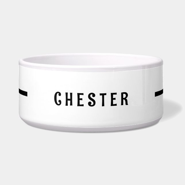 シンプル名前をカスタムするラージドッグ ボウル (正面)