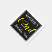 シンプル名前をカスタムする付き第62回バースデーパーティー スタンダードカクテルナプキン (角)