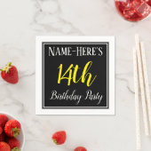 シンプル名前をカスタムする付き14th誕生日パーティー スタンダードカクテルナプキン (インサイチュ)