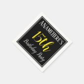 シンプル名前をカスタムする付き15th誕生日パーティー スタンダードカクテルナプキン (角)