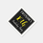 シンプル名前をカスタムする付き16th誕生日パーティー スタンダードカクテルナプキン (角)