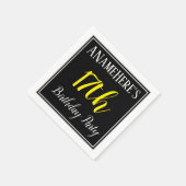 シンプル名前をカスタムする付き17th Birthday Party スタンダードカクテルナプキン (角)