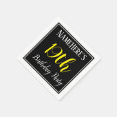 シンプル名前をカスタムする付き19th誕生日パーティー スタンダードカクテルナプキン (角)