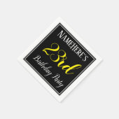 シンプル名前をカスタムする付き23rd誕生日パーティー スタンダードカクテルナプキン (角)