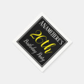 シンプル名前をカスタムする付き26th誕生日パーティー スタンダードカクテルナプキン (角)