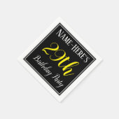 シンプル名前をカスタムする付き29th誕生日パーティー スタンダードカクテルナプキン (角)