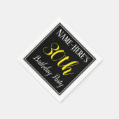 シンプル名前をカスタムする付き30歳の誕生日パーティー スタンダードカクテルナプキン (角)