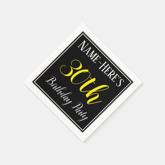シンプル名前をカスタムする付き30歳の誕生日パーティー スタンダードカクテルナプキン (角)