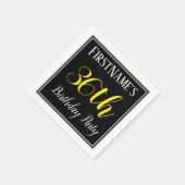 シンプル名前をカスタムする付き36th誕生日パーティー スタンダードカクテルナプキン (角)