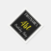 シンプル名前をカスタムする付き41歳の誕生日パーティー スタンダードカクテルナプキン (角)