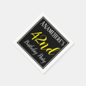 シンプル名前をカスタムする付き42nd誕生日パーティー スタンダードカクテルナプキン (角)