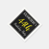 シンプル名前をカスタムする付き44th誕生日パーティー スタンダードカクテルナプキン (角)