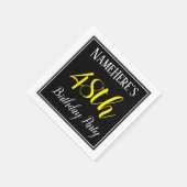 シンプル名前をカスタムする付き48th誕生日パーティー スタンダードカクテルナプキン (角)