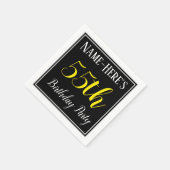 シンプル名前をカスタムする付き55th誕生日パーティー スタンダードカクテルナプキン (角)