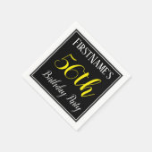 シンプル名前をカスタムする付き56th誕生日パーティー スタンダードカクテルナプキン (角)