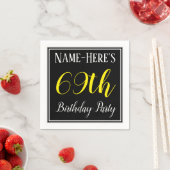 シンプル名前をカスタムする付き69th Birthday Party スタンダードカクテルナプキン (インサイチュ)