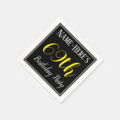 シンプル名前をカスタムする付き69th Birthday Party スタンダードカクテルナプキン (角)