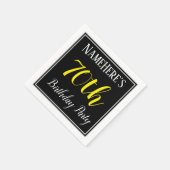 シンプル名前をカスタムする付き70th Birthday Party スタンダードカクテルナプキン (角)